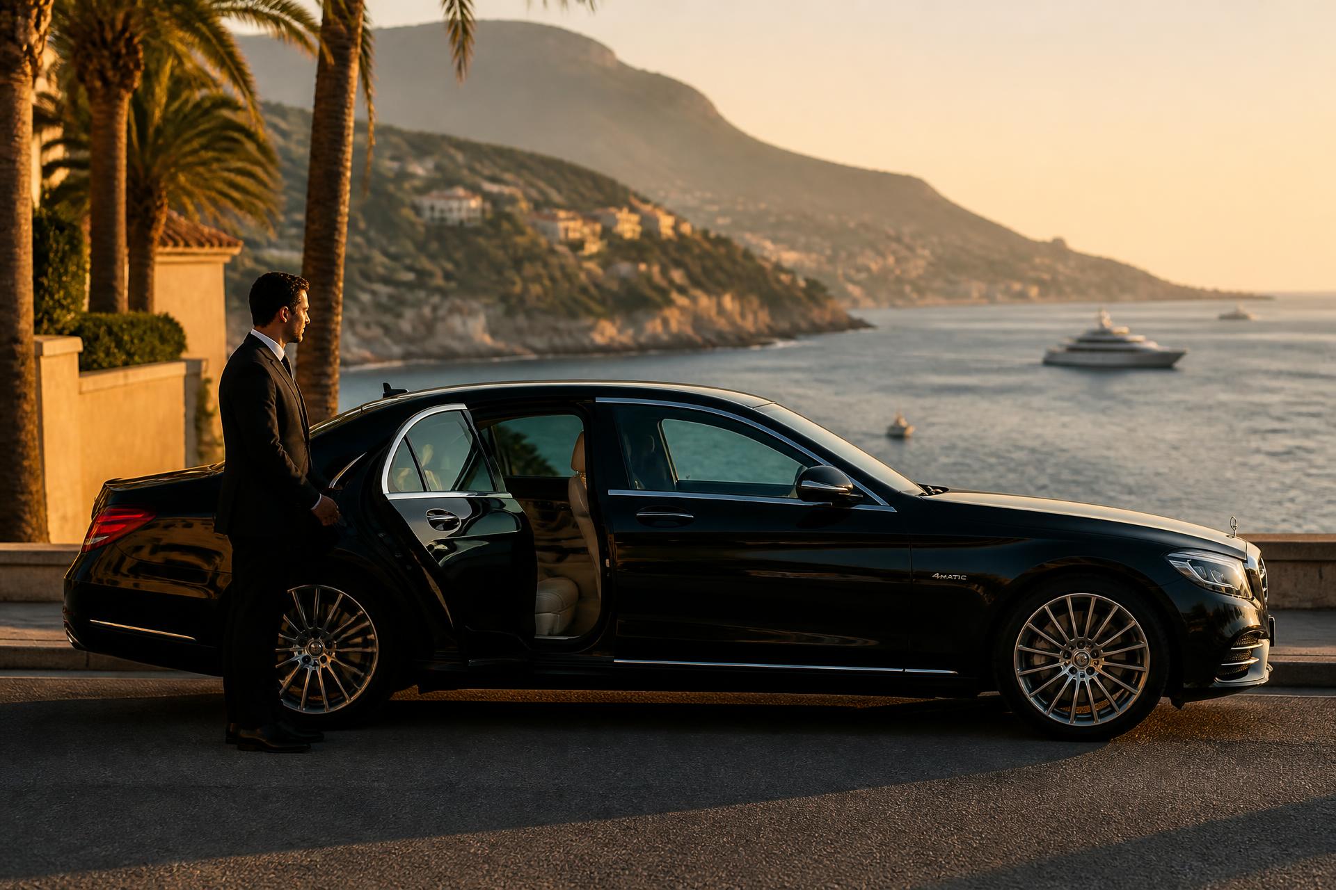 Chauffeur privé Centrale Azur Driver avec berline haut de gamme sur la Côte d'Azur